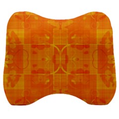 Orange Peel Abstract Batik Pattern Velour Head Support Cushion by SpinnyChairDesigns