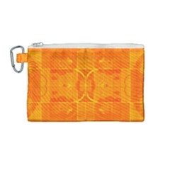 Orange Peel Abstract Batik Pattern Canvas Cosmetic Bag (medium) by SpinnyChairDesigns