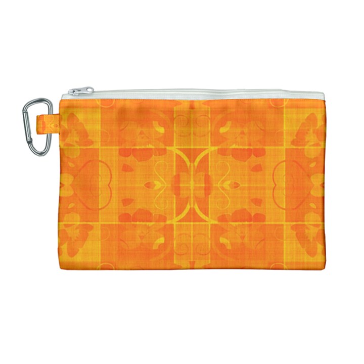 Orange Peel Abstract Batik Pattern Canvas Cosmetic Bag (Large)