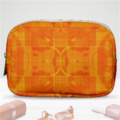 Orange Peel Abstract Batik Pattern Make Up Pouch (small) by SpinnyChairDesigns