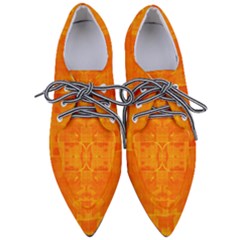 Orange Peel Abstract Batik Pattern Pointed Oxford Shoes by SpinnyChairDesigns