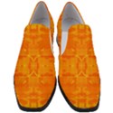 Orange Peel Abstract Batik Pattern Women Slip On Heel Loafers View1