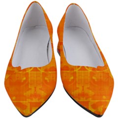 Orange Peel Abstract Batik Pattern Women s Block Heels  by SpinnyChairDesigns