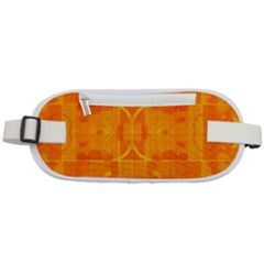 Orange Peel Abstract Batik Pattern Rounded Waist Pouch by SpinnyChairDesigns