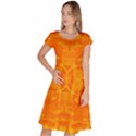 Orange Peel Abstract Batik Pattern Classic Short Sleeve Dress View1