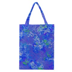 Bright Blue Paint Splatters Classic Tote Bag by SpinnyChairDesigns