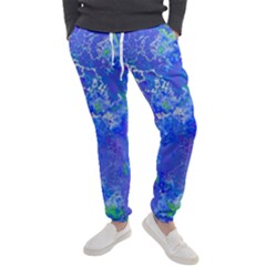 Bright Blue Paint Splatters Men s Jogger Sweatpants by SpinnyChairDesigns