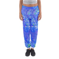 Bright Blue Paint Splatters Women s Jogger Sweatpants by SpinnyChairDesigns