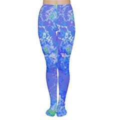 Bright Blue Paint Splatters Tights by SpinnyChairDesigns