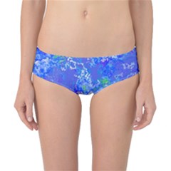 Bright Blue Paint Splatters Classic Bikini Bottoms by SpinnyChairDesigns