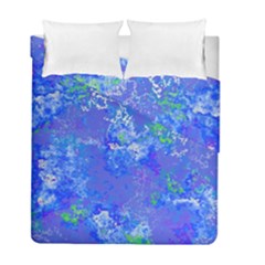 Bright Blue Paint Splatters Duvet Cover Double Side (full/ Double Size) by SpinnyChairDesigns