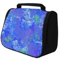 Bright Blue Paint Splatters Full Print Travel Pouch (big) by SpinnyChairDesigns