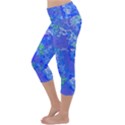 Bright Blue Paint Splatters Lightweight Velour Capri Yoga Leggings View2