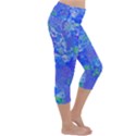 Bright Blue Paint Splatters Lightweight Velour Capri Yoga Leggings View3