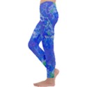 Bright Blue Paint Splatters Kids  Lightweight Velour Leggings View2