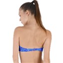 Bright Blue Paint Splatters Twist Bandeau Bikini Top View2