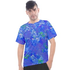 Bright Blue Paint Splatters Men s Sport Top by SpinnyChairDesigns