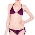 Hot Pink and Black Paisley Swirls Classic Bikini Set View1