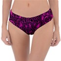 Hot Pink and Black Paisley Swirls Reversible Classic Bikini Bottoms View1