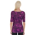 Hot Pink and Black Paisley Swirls Wide Neckline Tee View2