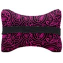 Hot Pink and Black Paisley Swirls Seat Head Rest Cushion View2