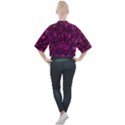 Hot Pink and Black Paisley Swirls Mock Neck Tee View2