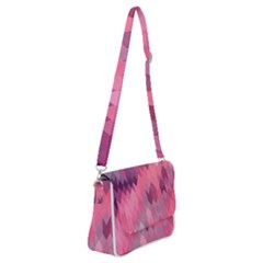 Pink Purple Diamond Pattern Shoulder Bag With Back Zipper by SpinnyChairDesigns