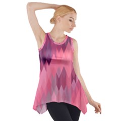 Pink Purple Diamond Pattern Side Drop Tank Tunic by SpinnyChairDesigns