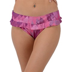 Pink Purple Diamond Pattern Frill Bikini Bottom by SpinnyChairDesigns