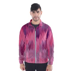 Pink Purple Diamond Pattern Men s Windbreaker by SpinnyChairDesigns