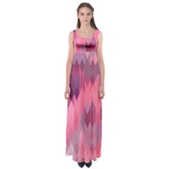 Pink Purple Diamond Pattern Empire Waist Maxi Dress by SpinnyChairDesigns