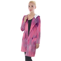 Pink Purple Diamond Pattern Hooded Pocket Cardigan by SpinnyChairDesigns