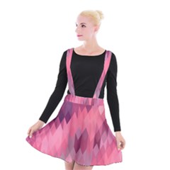 Pink Purple Diamond Pattern Suspender Skater Skirt by SpinnyChairDesigns