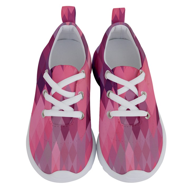 Pink Purple Diamond Pattern Running Shoes