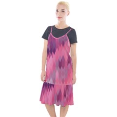 Pink Purple Diamond Pattern Camis Fishtail Dress by SpinnyChairDesigns