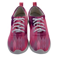 Pink Purple Diamond Pattern Athletic Shoes by SpinnyChairDesigns