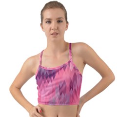 Pink Purple Diamond Pattern Mini Tank Bikini Top by SpinnyChairDesigns