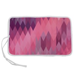 Pink Purple Diamond Pattern Pen Storage Case (m) by SpinnyChairDesigns