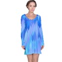 Aqua Blue Diamond Pattern Long Sleeve Nightdress View1