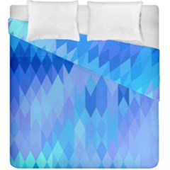 Aqua Blue Diamond Pattern Duvet Cover Double Side (king Size) by SpinnyChairDesigns