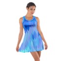 Aqua Blue Diamond Pattern Cotton Racerback Dress View1