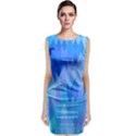 Aqua Blue Diamond Pattern Sleeveless Velvet Midi Dress View1