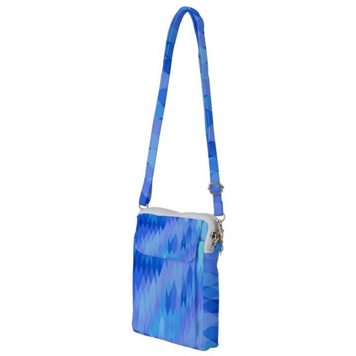 Aqua Blue Diamond Pattern Multi Function Travel Bag