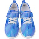 Aqua Blue Diamond Pattern Women s Velcro Strap Shoes View1