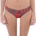 Scarlet Red Grey Brown Swirls Spirals Reversible Hipster Bikini Bottoms View1