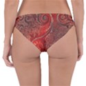 Scarlet Red Grey Brown Swirls Spirals Reversible Hipster Bikini Bottoms View4