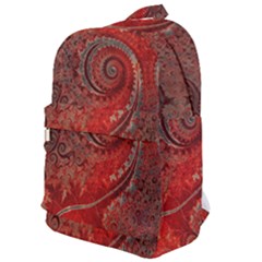 Scarlet Red Grey Brown Swirls Spirals Classic Backpack by SpinnyChairDesigns