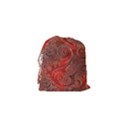 Scarlet Red Grey Brown Swirls Spirals Drawstring Pouch (XS) View2