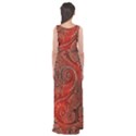 Scarlet Red Grey Brown Swirls Spirals Empire Waist Maxi Dress View2