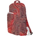 Scarlet Red Grey Brown Swirls Spirals Double Compartment Backpack View1